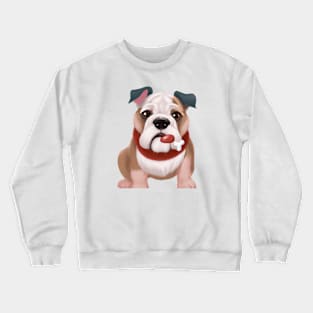 Cute Bulldog Drawing Crewneck Sweatshirt